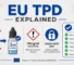 TPD regulations Europe infographic showing 2ml tank limit and 20mg nicotine cap