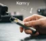 Damaged e-cigarette battery wrap showing tear - battery safety check example